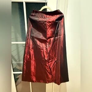 Ann Taylor Deep Red Satin Maxi Skirt -size 6
